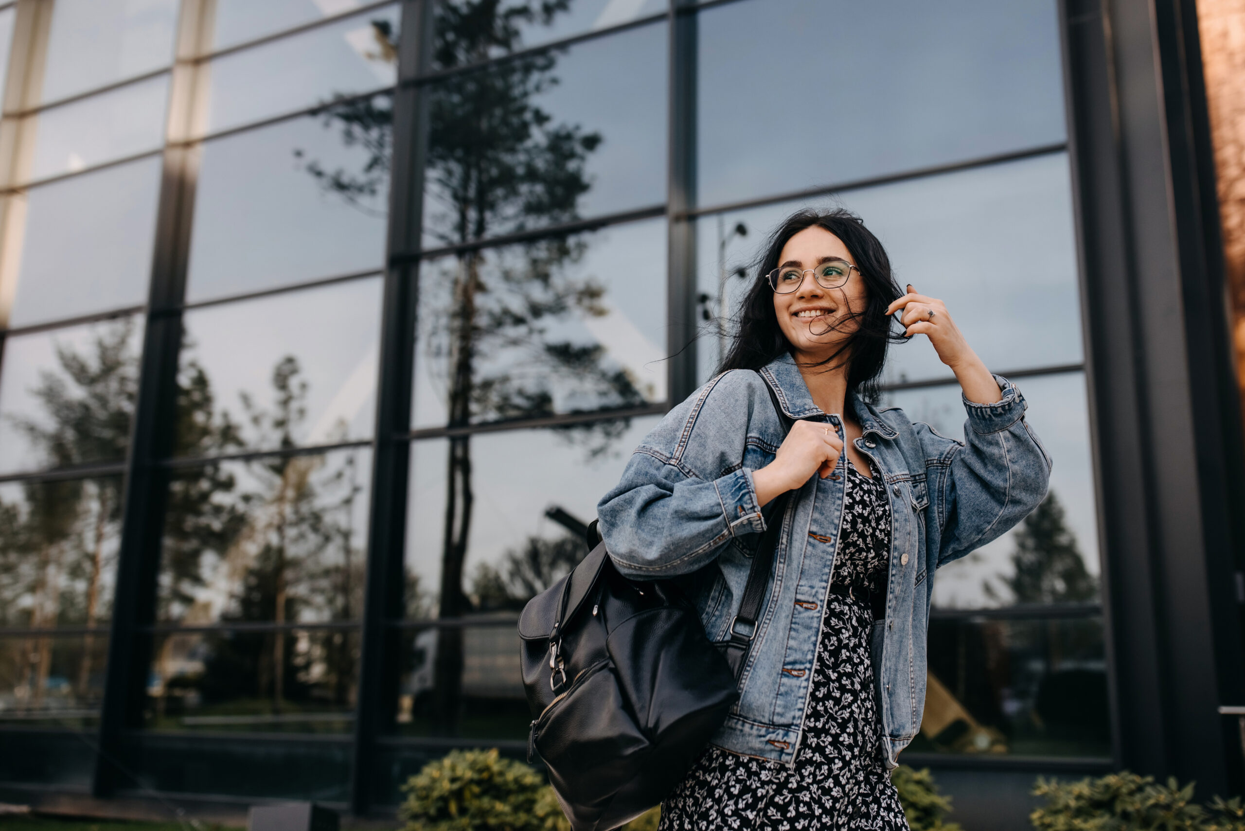 woman walking outside